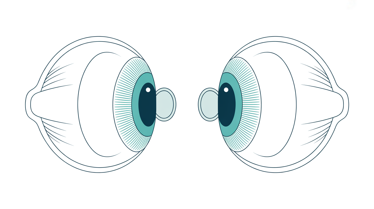 Shorter corneal radius as higher keratometric power versus longer radius as lower power.